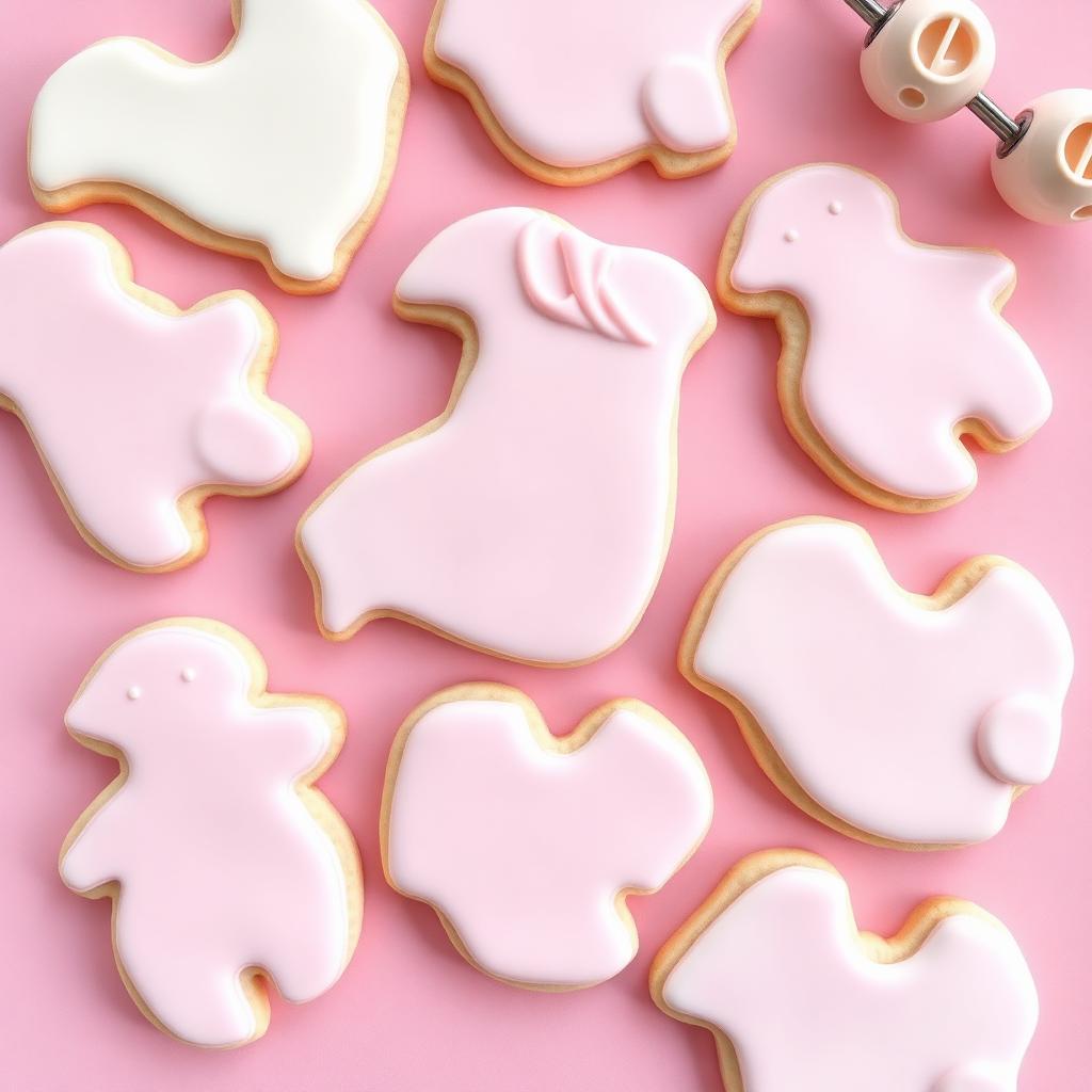 Pastel pink decorated sugar cookies for a custom party by Nep's